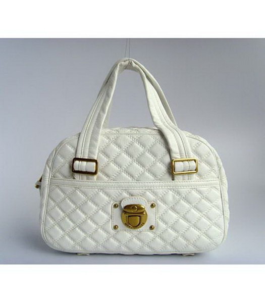 Marc Jacobs in pelle trapuntata Bowler_White